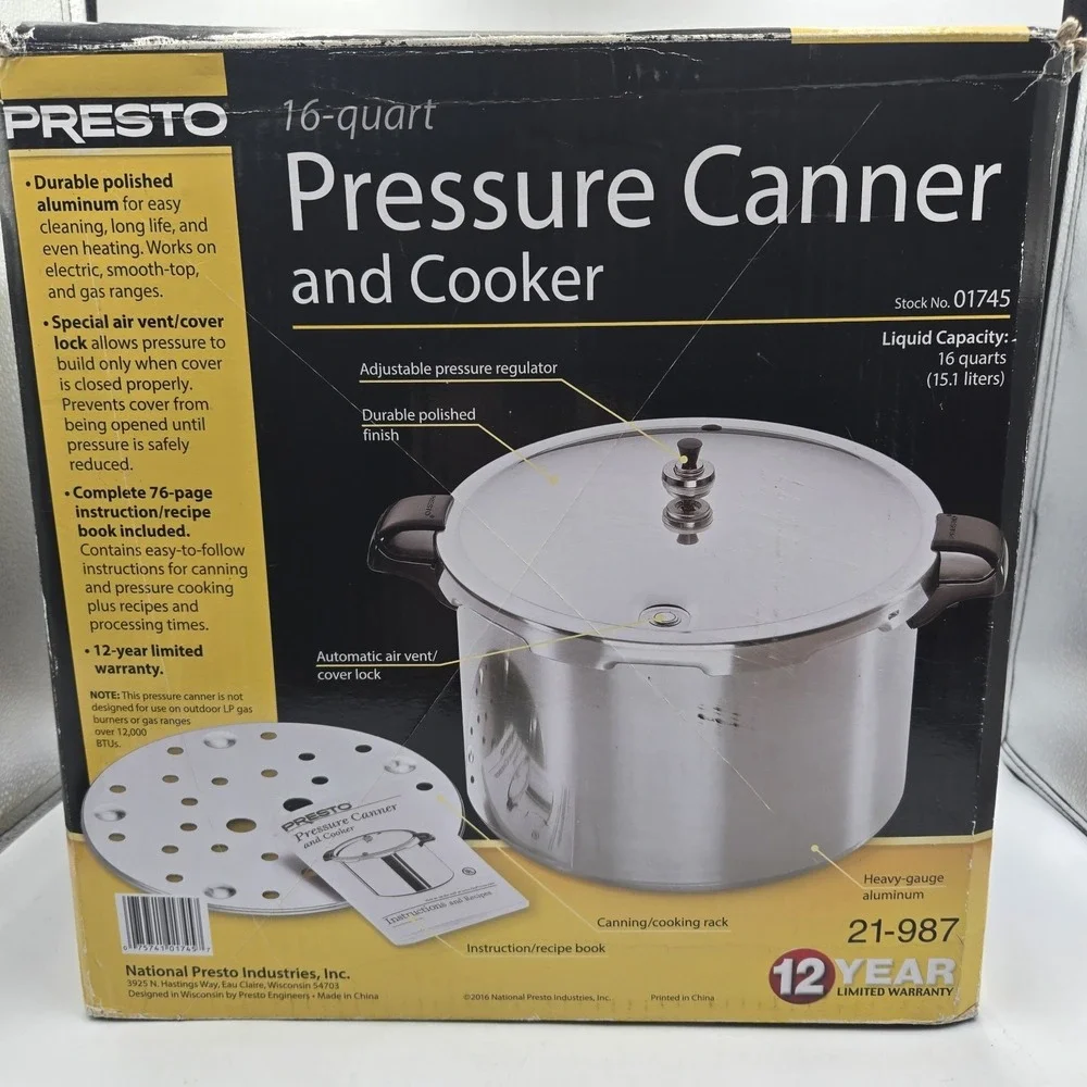 Vtg Presto 16-quart Pressure Canner and Cooker #01745 Im Original Box Complete